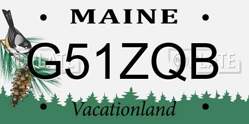 G51ZQB Maine License Plate