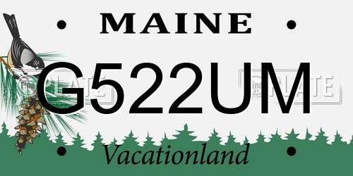 G522UM Maine License Plate