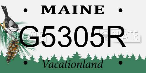 G5305R Maine License Plate