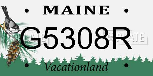 G5308R Maine License Plate