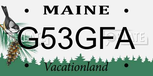 G53GFA Maine License Plate