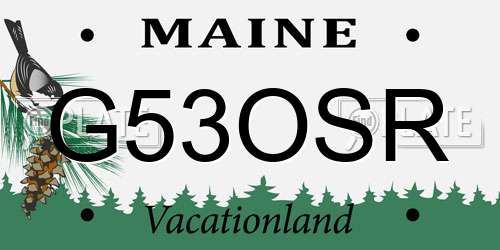 G53OSR Maine License Plate