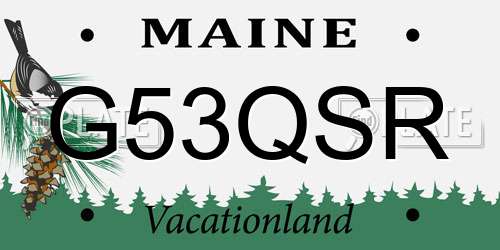 G53QSR Maine License Plate