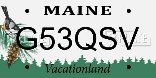 G53QSV Maine License Plate