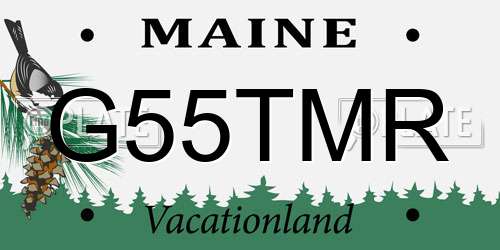 G55TMR Maine License Plate
