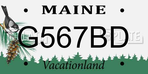 G567BD Maine License Plate