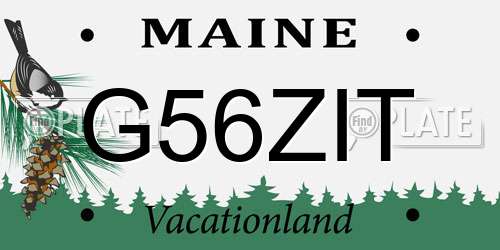 G56ZIT Maine License Plate