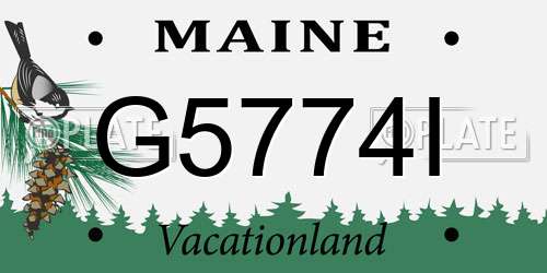 G5774I Maine License Plate