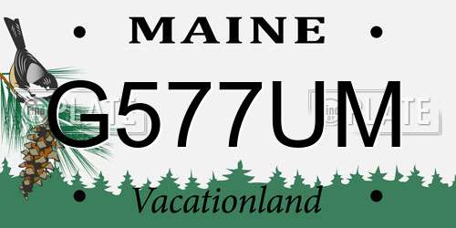 G577UM Maine License Plate