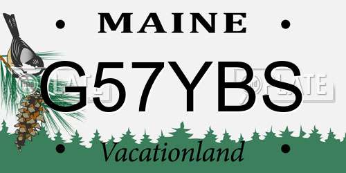 G57YBS Maine License Plate