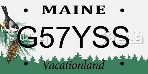 G57YSS Maine License Plate