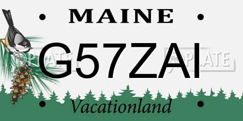 G57ZAI Maine License Plate