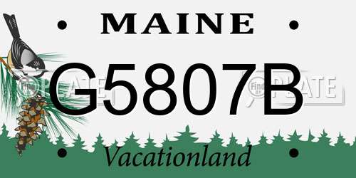 G5807B Maine License Plate