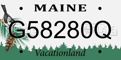 G58280Q Maine License Plate