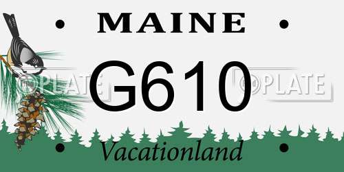 G610 Maine License Plate