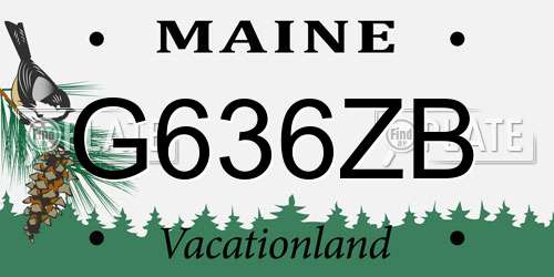 G636ZB Maine License Plate