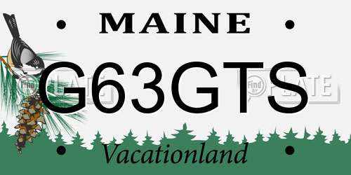 G63GTS Maine License Plate