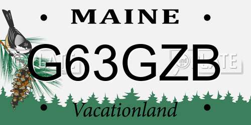 G63GZB Maine License Plate