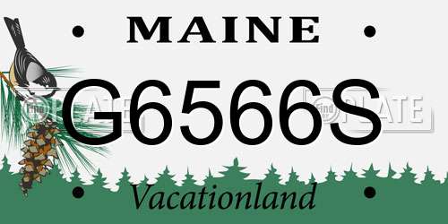G6566S Maine License Plate