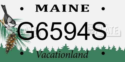 G6594S Maine License Plate