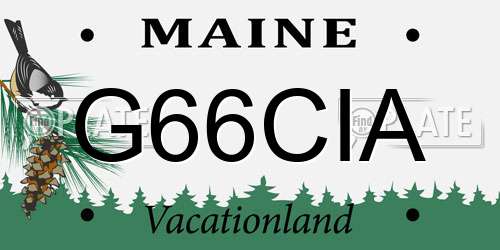 G66CIA Maine License Plate