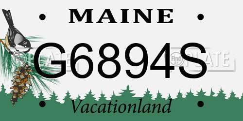 G6894S Maine License Plate