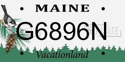 G6896N Maine License Plate