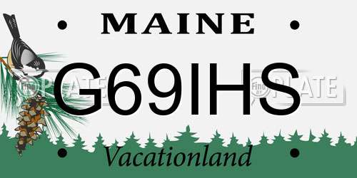 G69IHS Maine License Plate