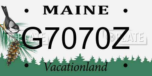 G7070Z Maine License Plate