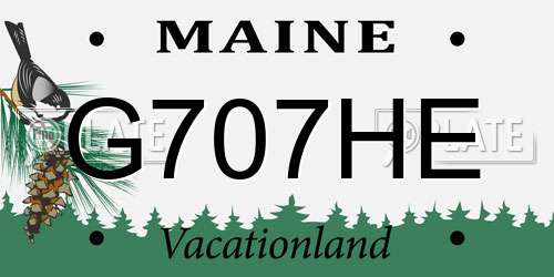 G707HE Maine License Plate