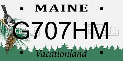 G707HM Maine License Plate