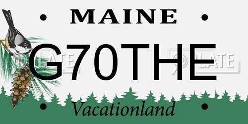 G70THE Maine License Plate
