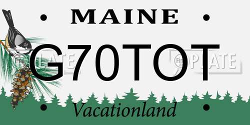 G70TOT Maine License Plate
