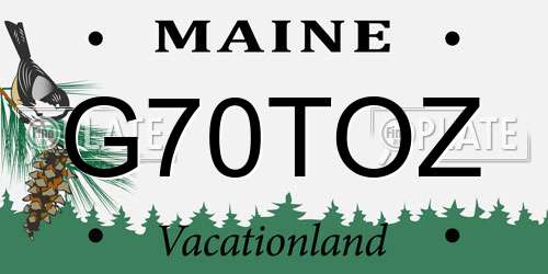 G70TOZ Maine License Plate