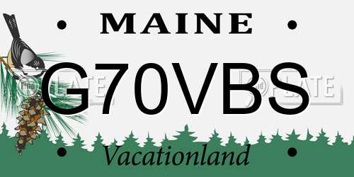 G70VBS Maine License Plate