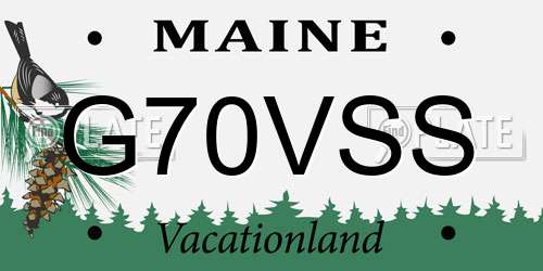 G70VSS Maine License Plate