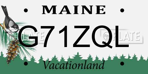 G71ZQL Maine License Plate