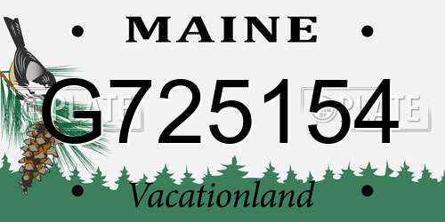 G725154 Maine License Plate