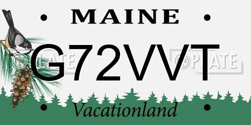 G72VVT Maine License Plate