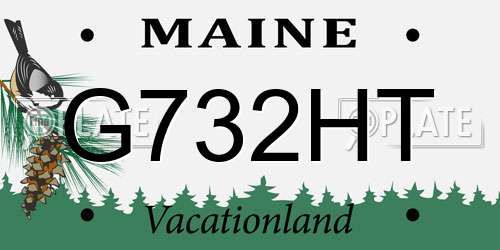 G732HT Maine License Plate