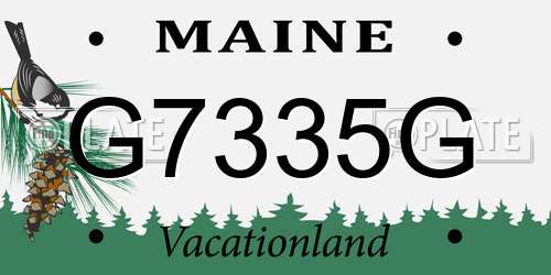 G7335G Maine License Plate