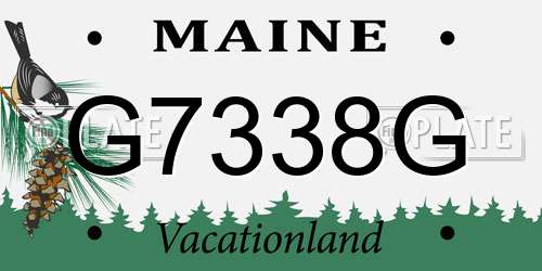 G7338G Maine License Plate