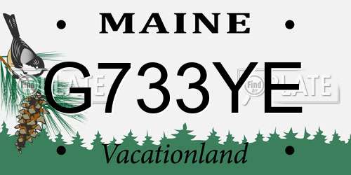 G733YE Maine License Plate
