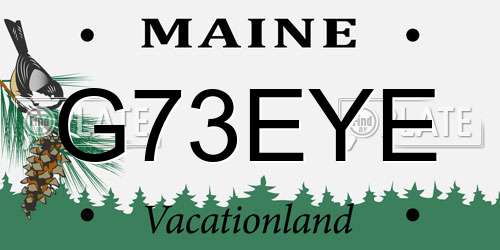 G73EYE Maine License Plate