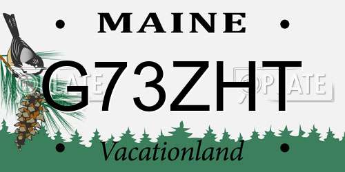 G73ZHT Maine License Plate
