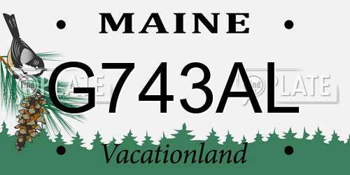 G743AL Maine License Plate