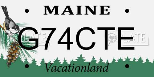 G74CTE Maine License Plate