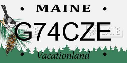 G74CZE Maine License Plate