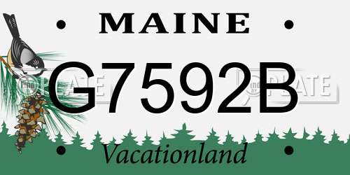 G7592B Maine License Plate