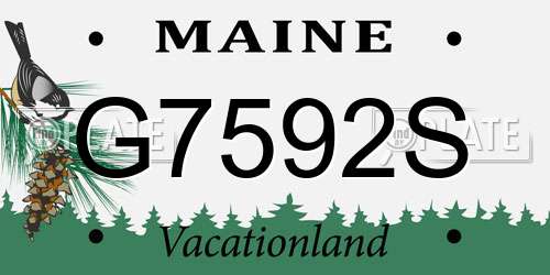 G7592S Maine License Plate